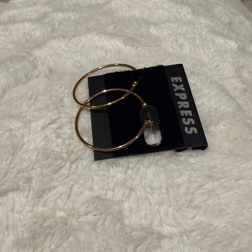 EXPRESS gold hoops surgical steel new! - Picture 3 of 4
